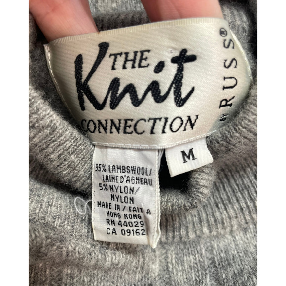 Vintage Knit Connection Sz M Pullover Sweater Short Sleeve Cable Knit Lambswool - Picture 7 of 7